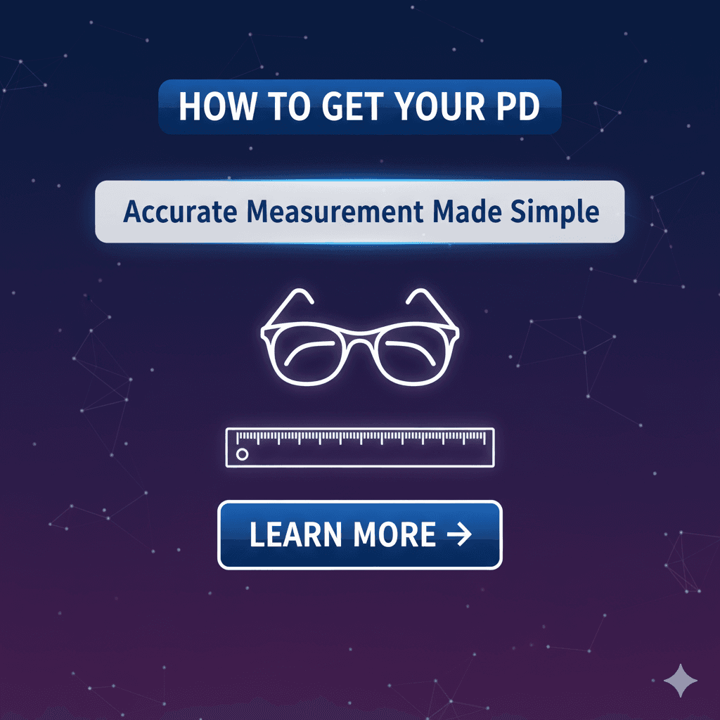 Illustration showing how to measure pupillary distance