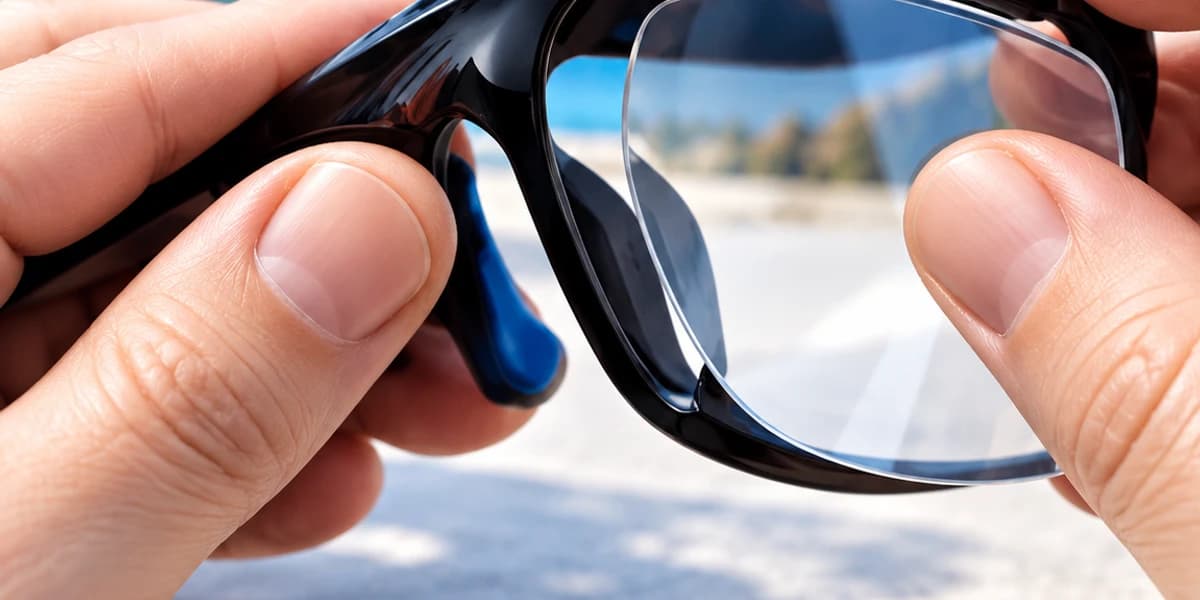 Existing lenses being carefully removed from a suitable sports frame.