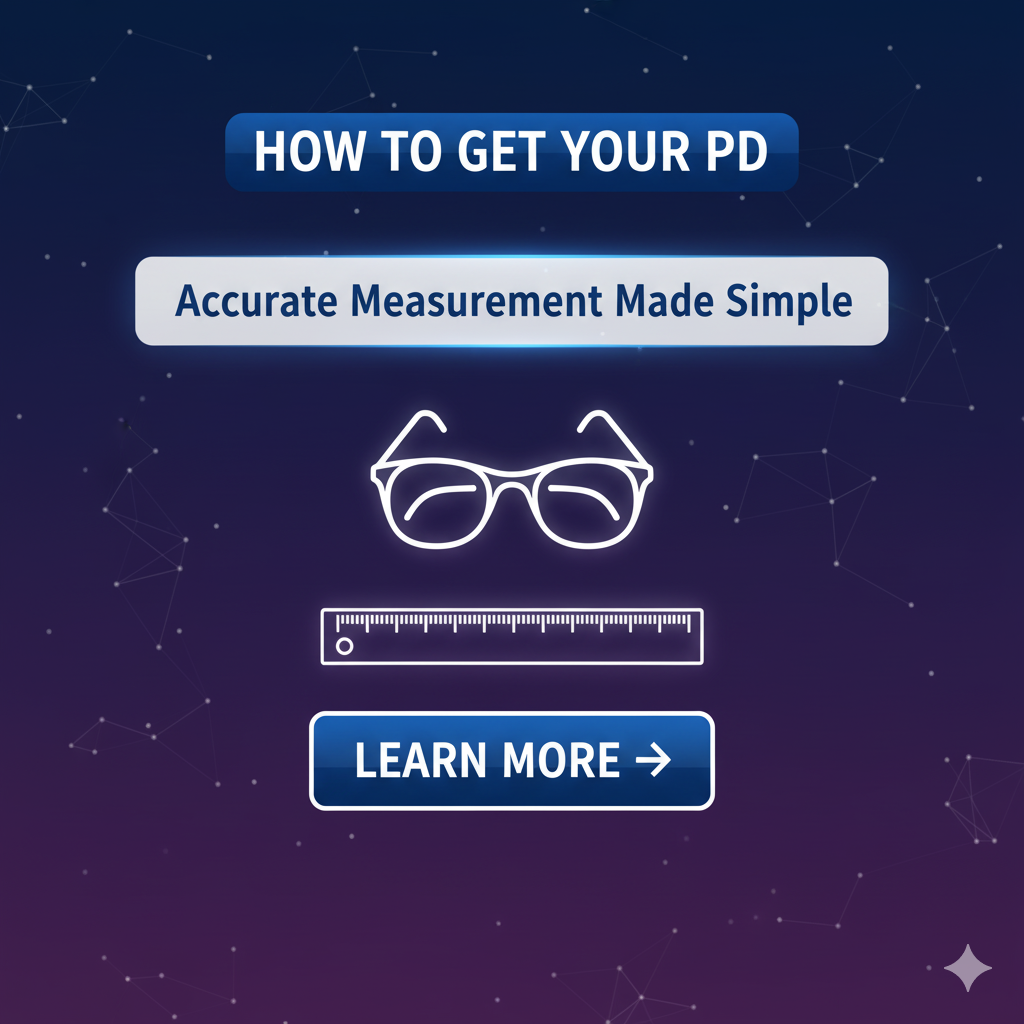 Illustration showing how to measure pupillary distance